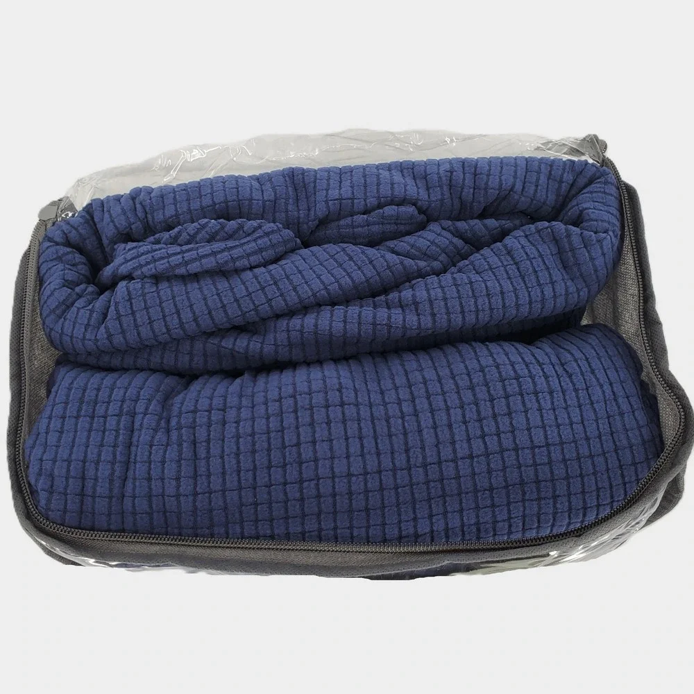 Subrtex Chun Yi Sofa Slipcover 5 Piece Stretch Dark Blue Checkered Medium New